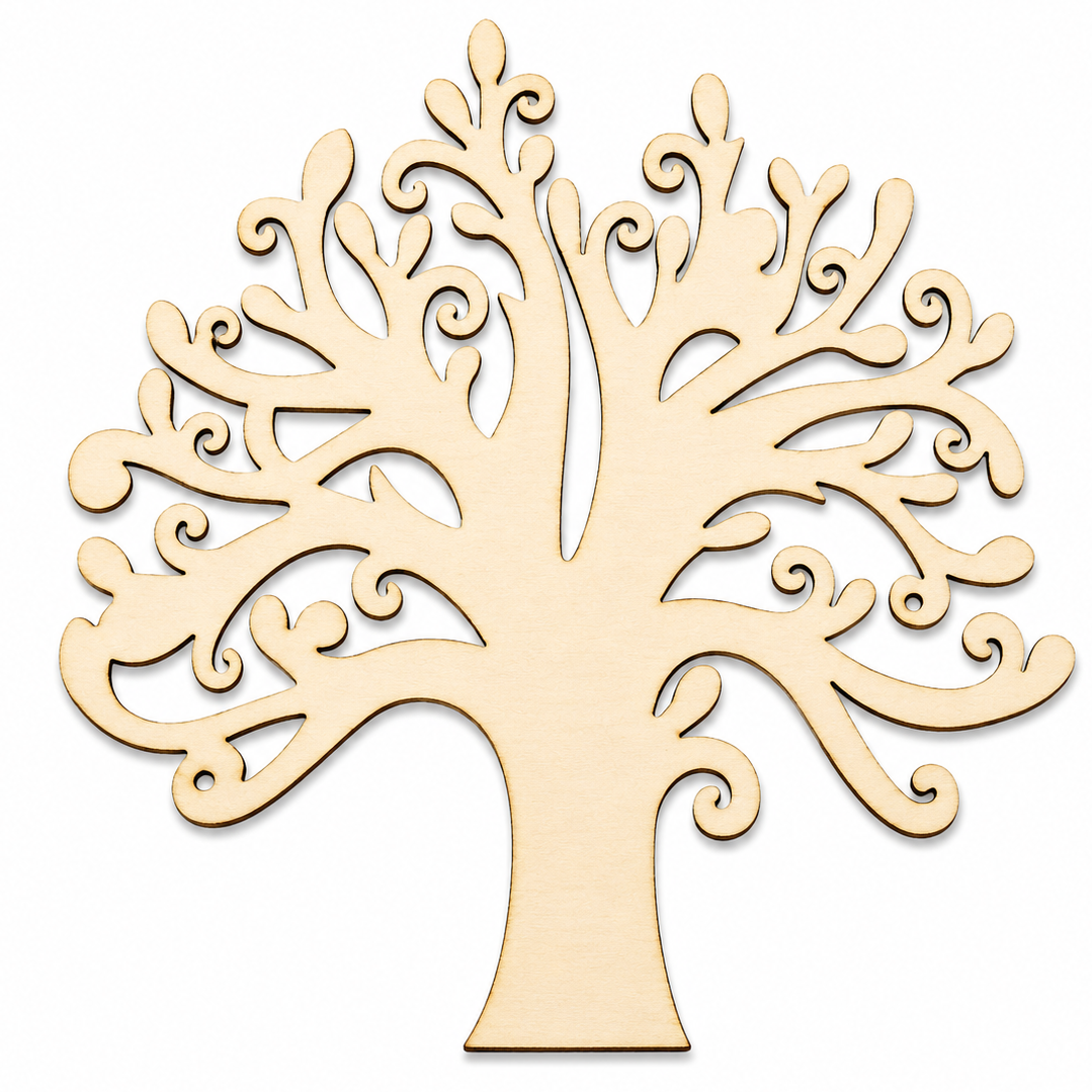Wood tree Shape Cut Outs Laser cut for diy crafting and painting on by ChurchHouseWoodworks.com