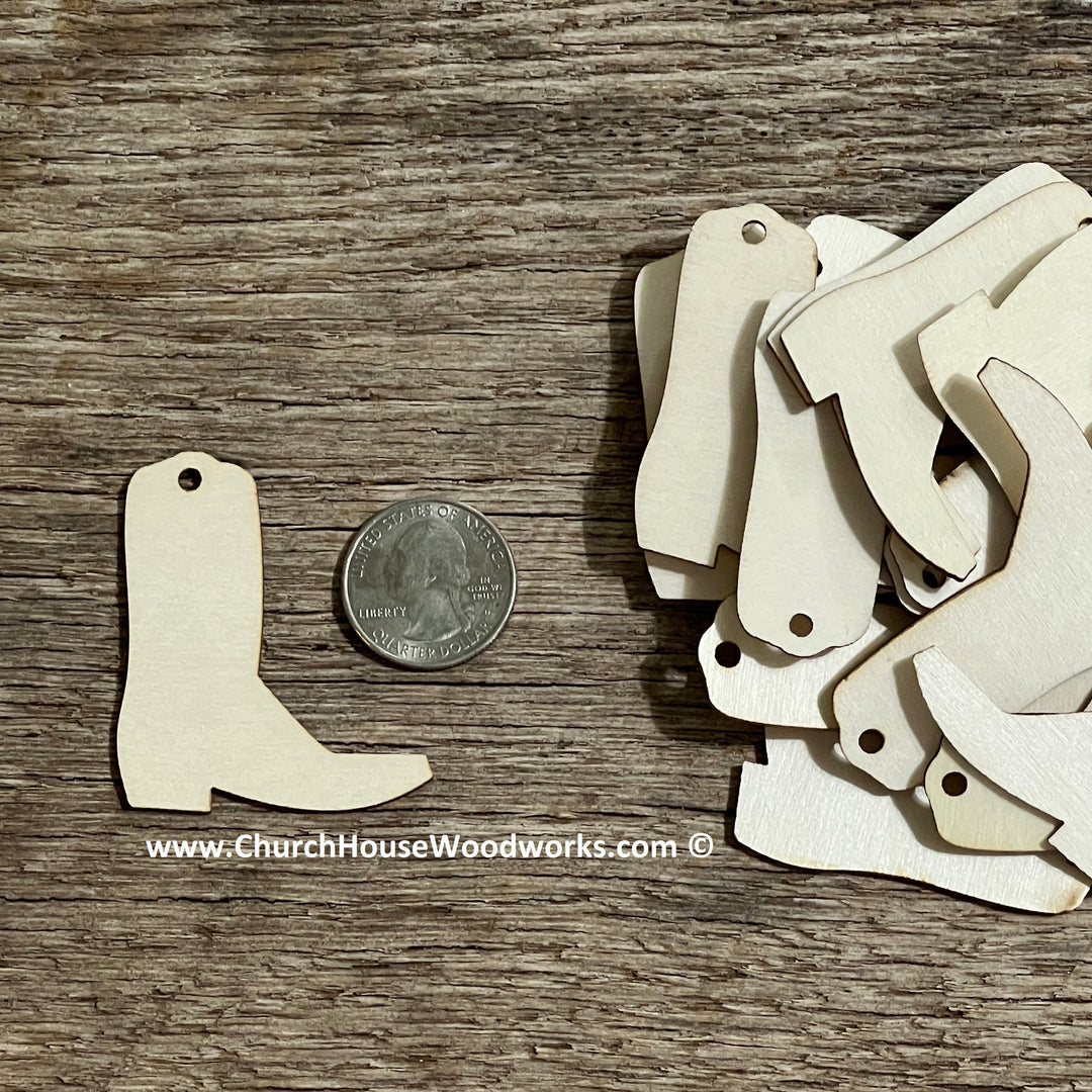 cowboy boot wood tag earring blanks