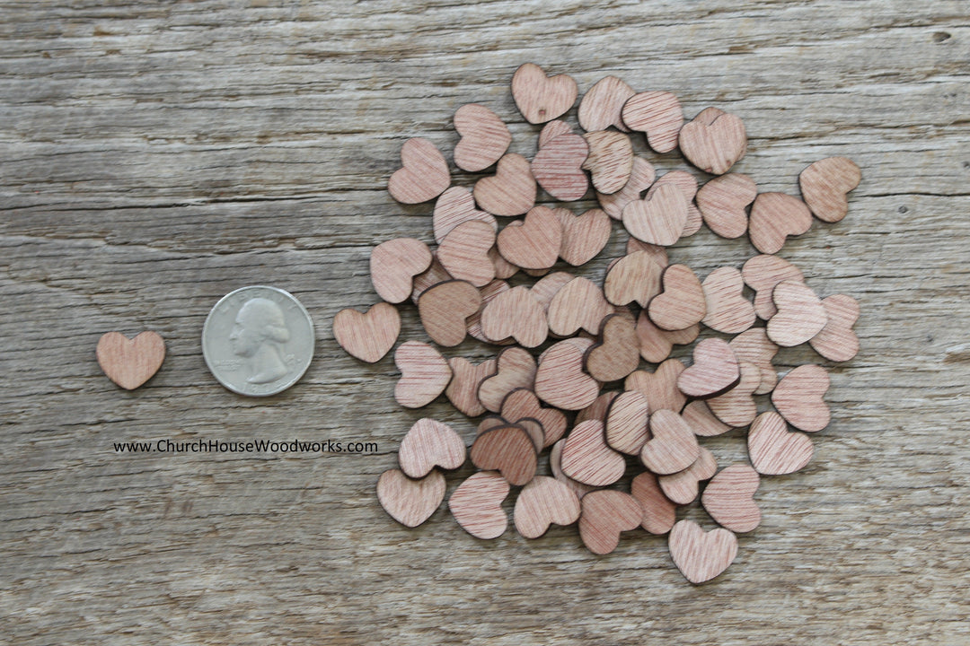 1/2" .5 inch laser cut wood hearts