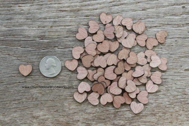 1/2" .5 inch laser cut wood hearts