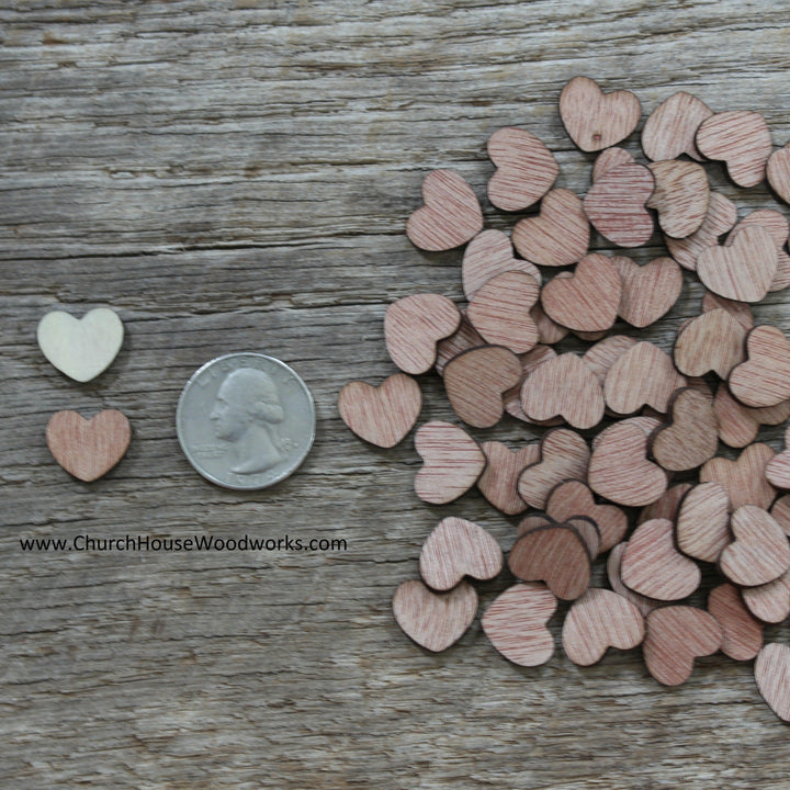 1/2" .5 inch laser cut wood hearts