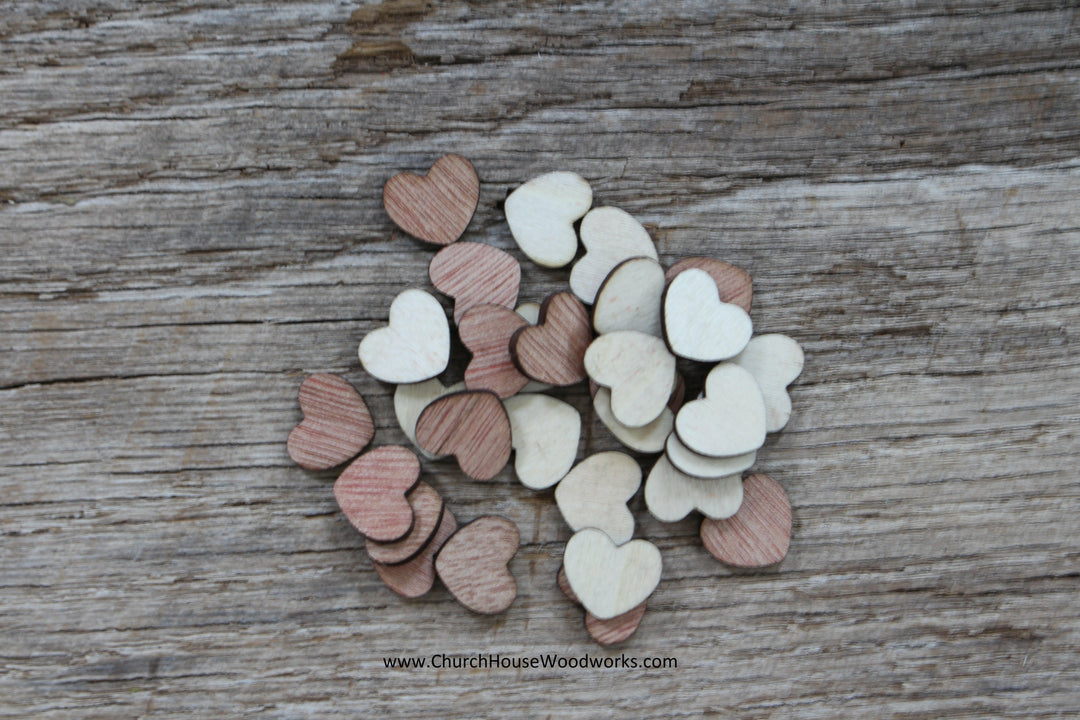 1/2" .5 inch laser cut wood hearts