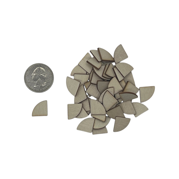 1/2" quarter circle laser cut wood shape
