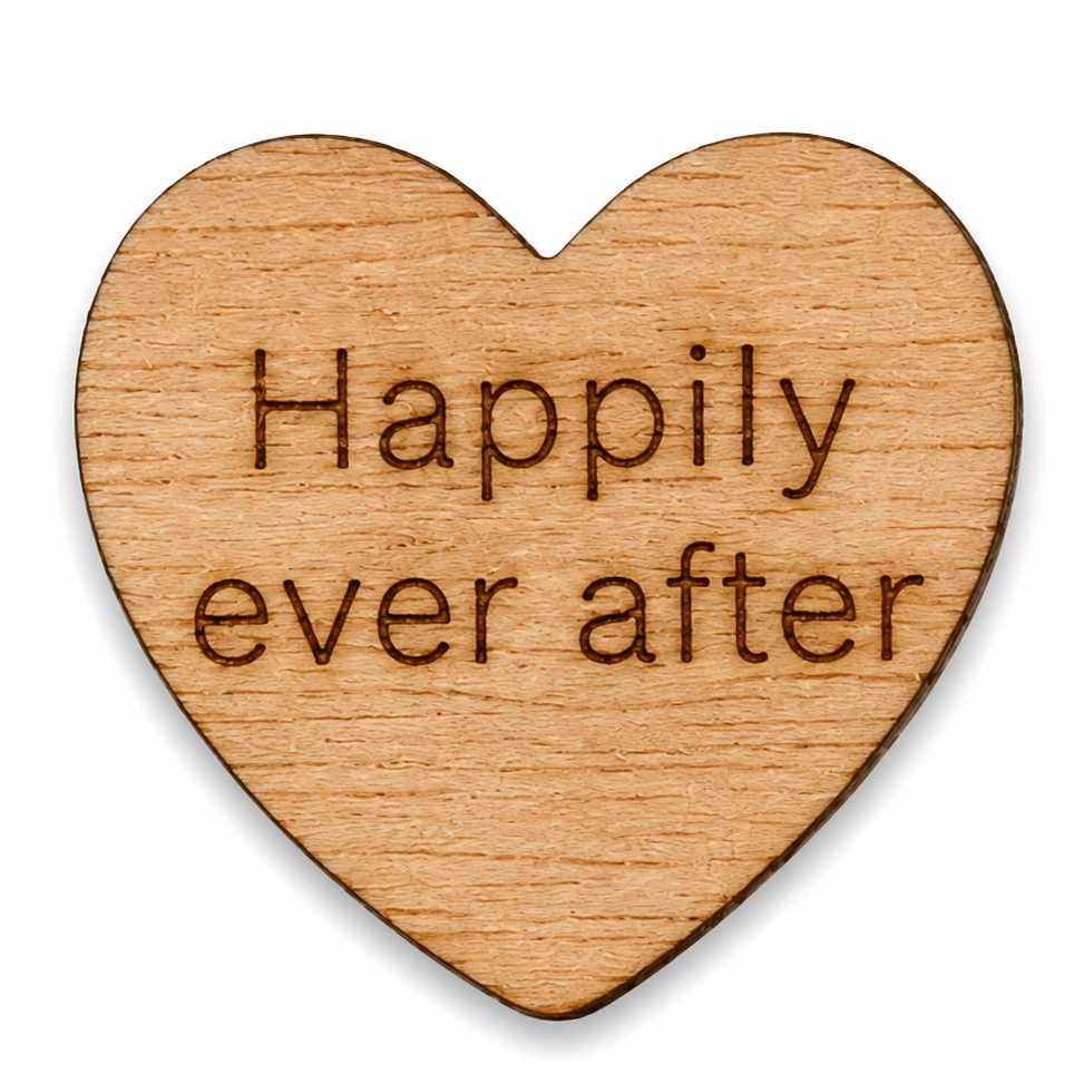 Happily ever after wood hearts