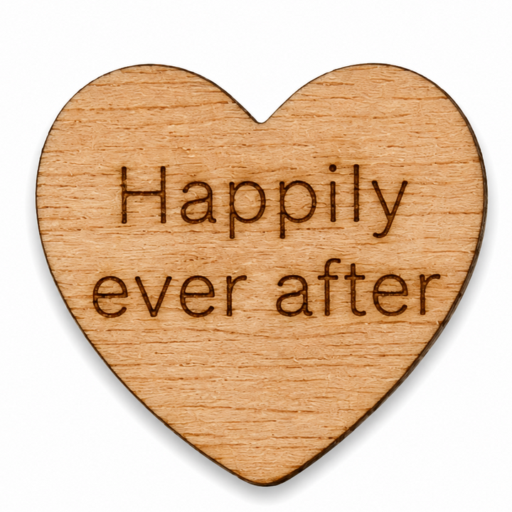 Happily ever after wood hearts