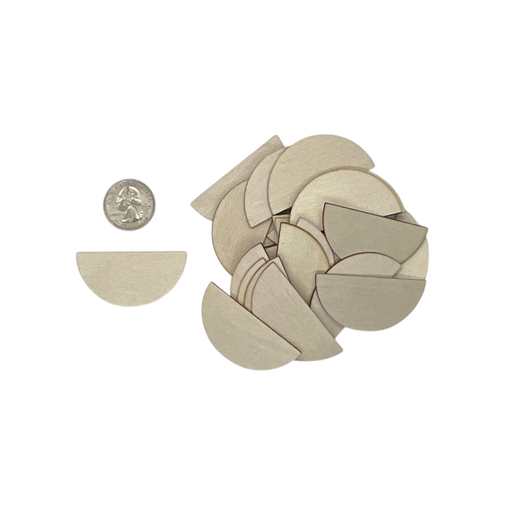 2" inch laser cut wood half circle shape