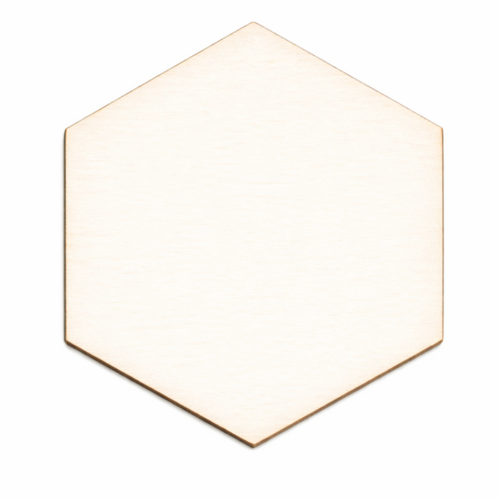 laser cut wood hexagon craft shape
