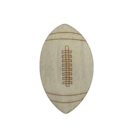 Laser cut unfinished light birch veneer football shape