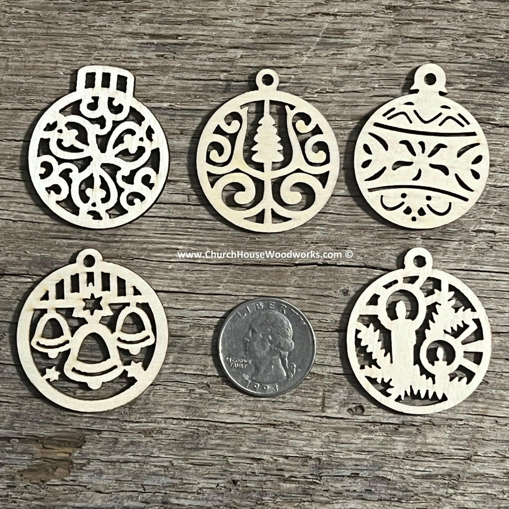 Mini 1.5 inch Christmas ornaments wood