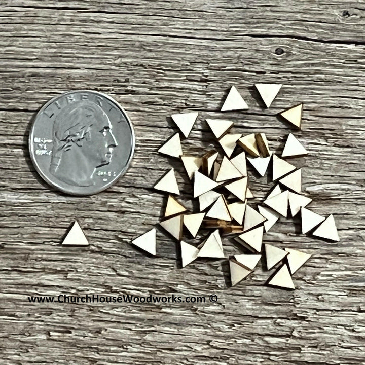 Mini Triangle Shape 50 Small Wood Triangle 1/4 inch