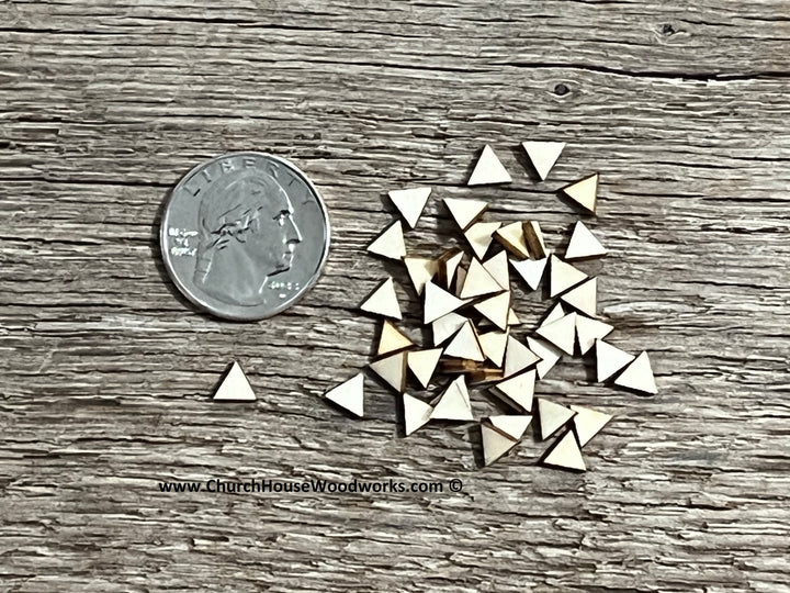 1/4 inch .25" tiny mini wood craft triangles