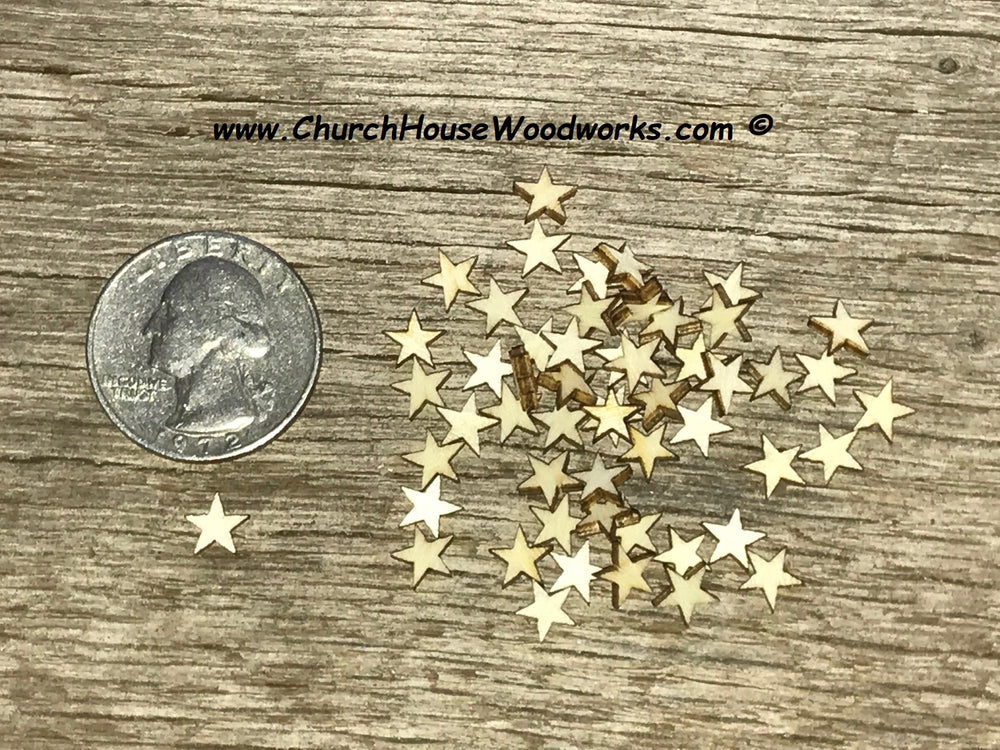 1/4 inch laser cut wood star craft shapes