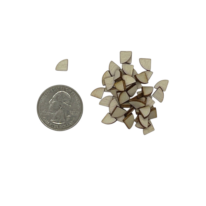 1/4" quarter circle laser cut wood shape