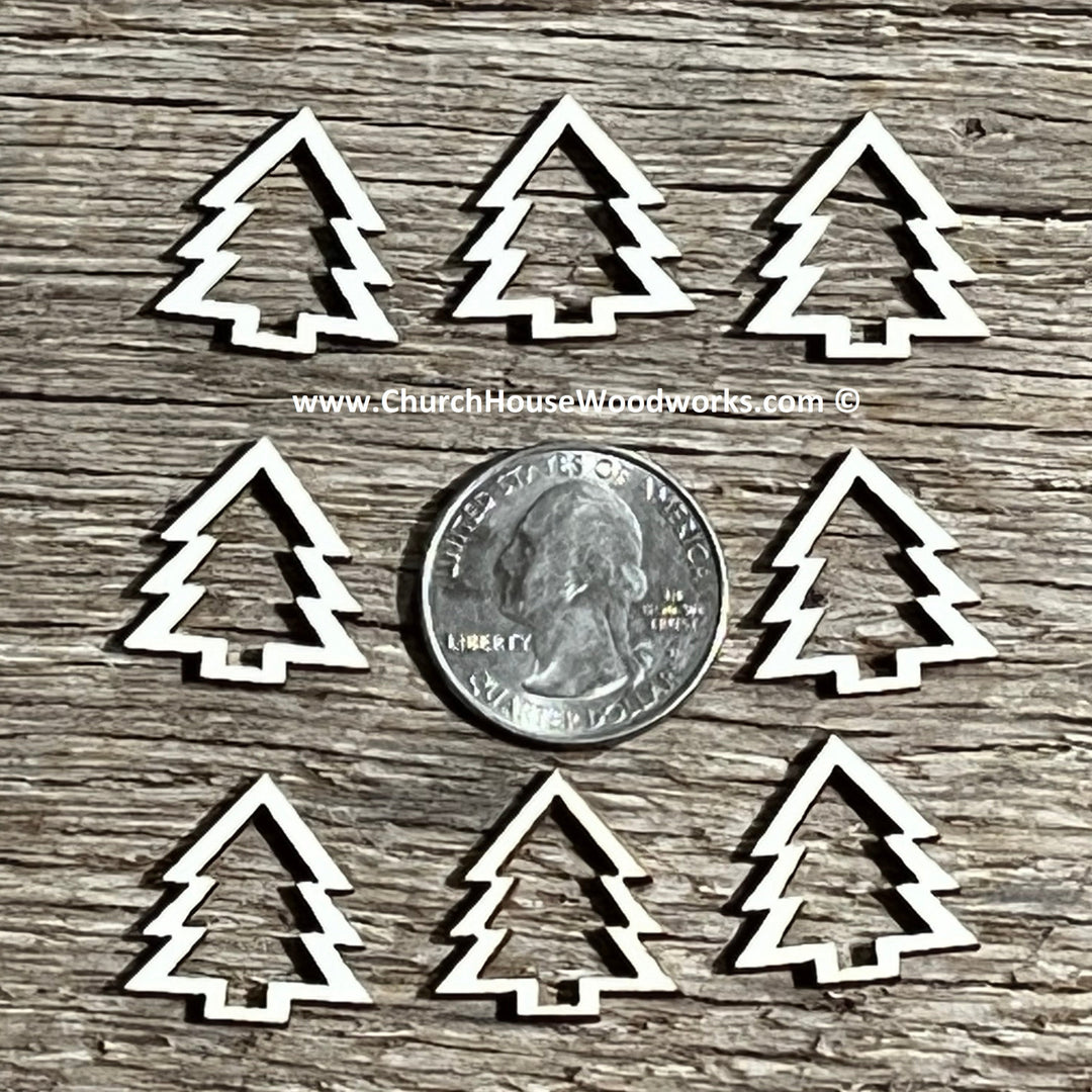 1 inch hollow christmas tree wood shapes