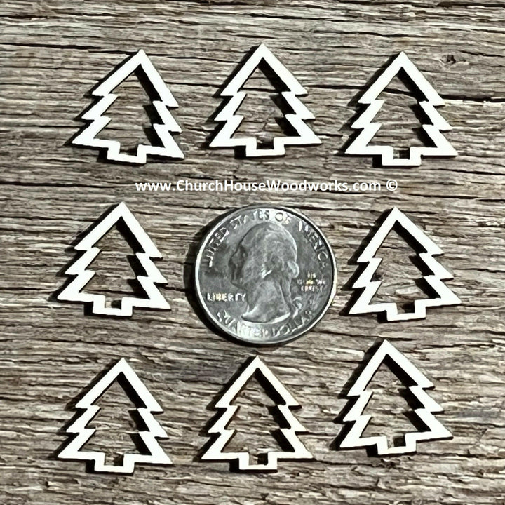 1 inch hollow christmas tree wood shapes