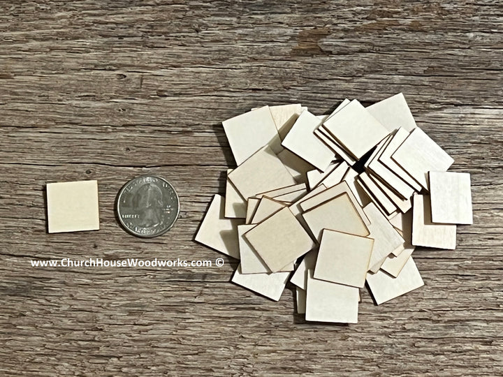 3/4 inch laser cut wood square craft shapes