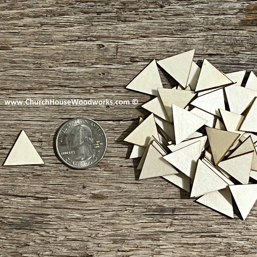 3/4" .75 inch wood triangle craft shapes