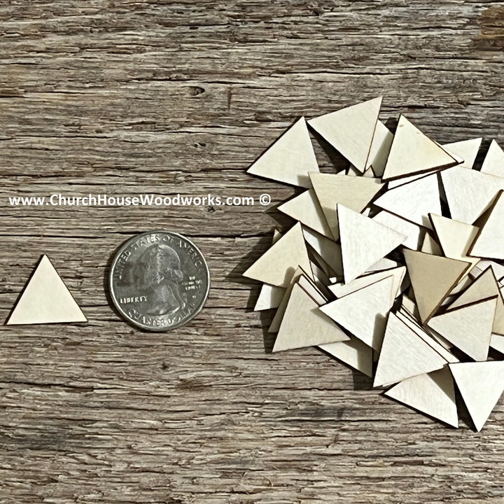 3/4" .75 inch wood triangle craft shapes