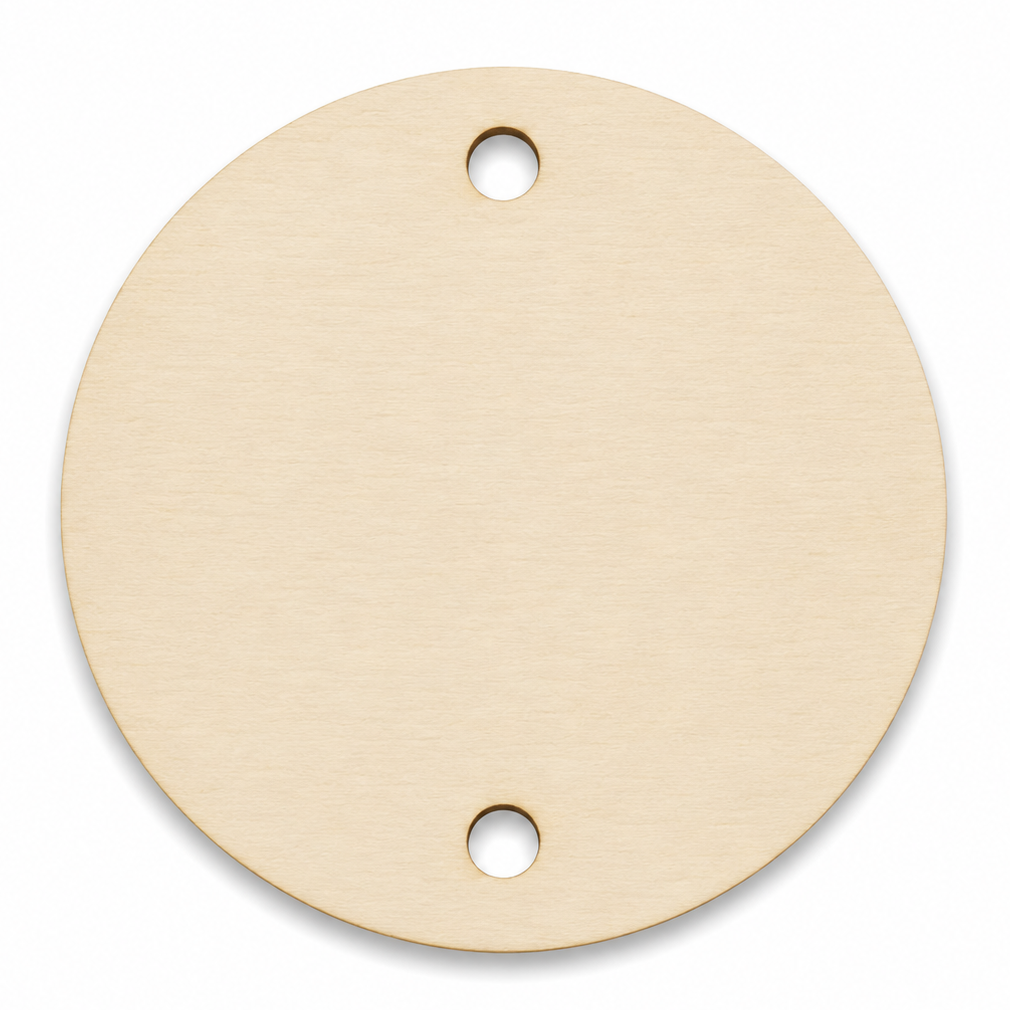 Wood circle tags with two holes for crafts and to paint on by ChurchHouseWoodworks.com