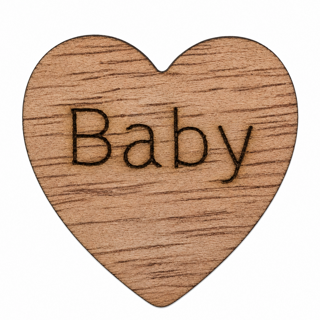 Baby Wood Hearts (100 qty) 1 inch
