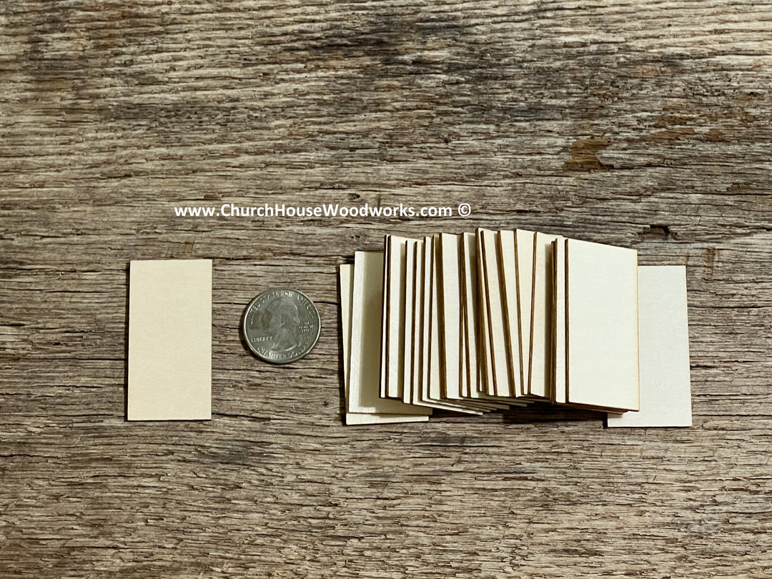 1" x 2" wood rectangle craft pieces miniatures dollhouses