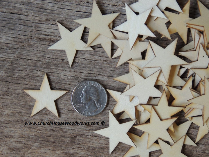 1-1/4 inch wood stars for crafts flag making Christmas Crafts