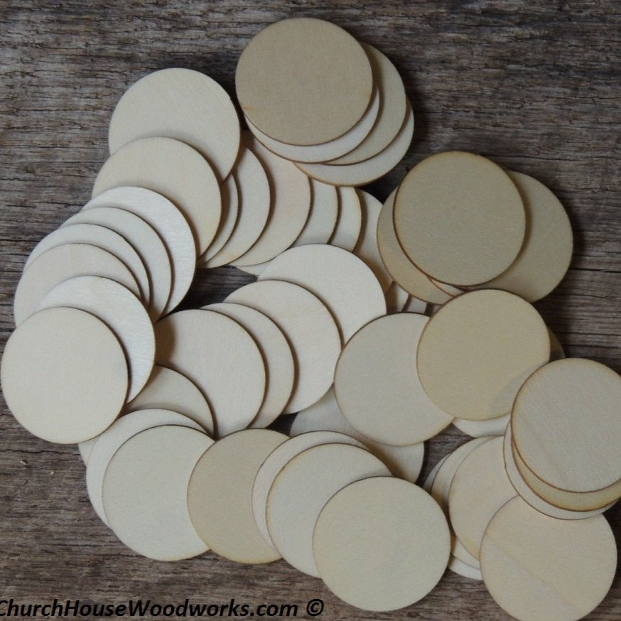 1.5 inch wood circle wooden coin craft disk DIY
