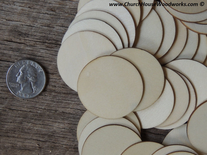 1.5 inch wood circle wooden coin craft disk DIY