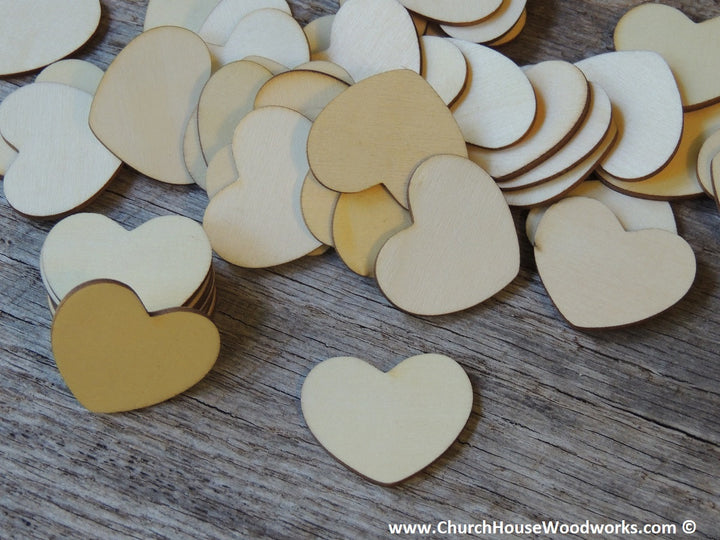 1 inch large blank wood heart tags for weddings anniversary showers decor