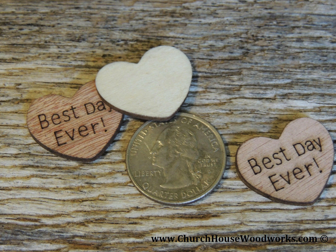 best day ever wooden hearts