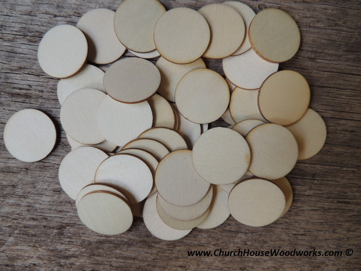 1 inch wood circle wooden coin craft disk DIY