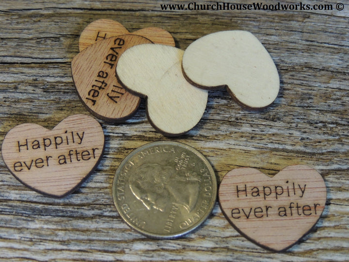 happily ever after wood hearts