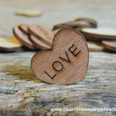 wood love hearts for weddings and events