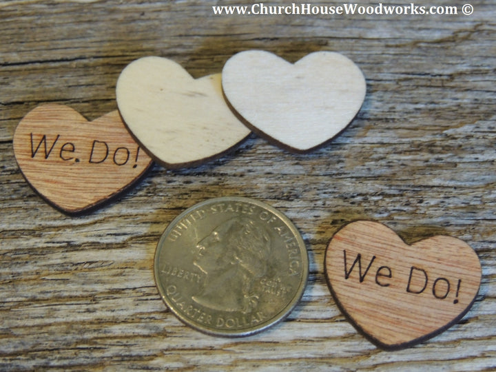 We Do! Wood Hearts - 100 ct - 1 inch