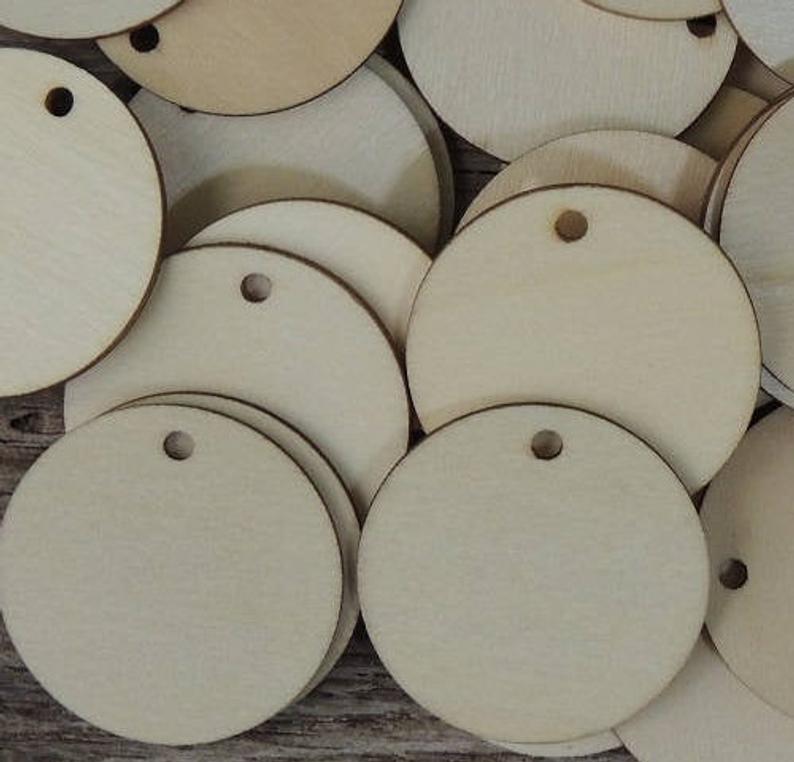 2.5 inch wood circle tag blank for woodworking crafts earring blanks 2-1/2" diameter