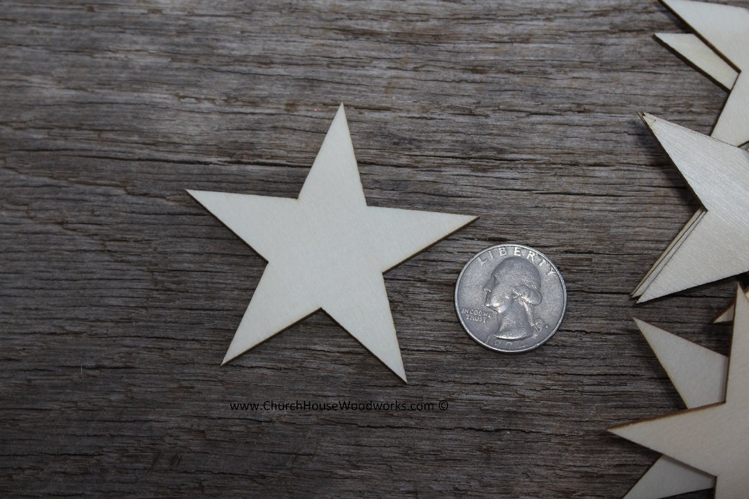 2.5 inch wood stars
