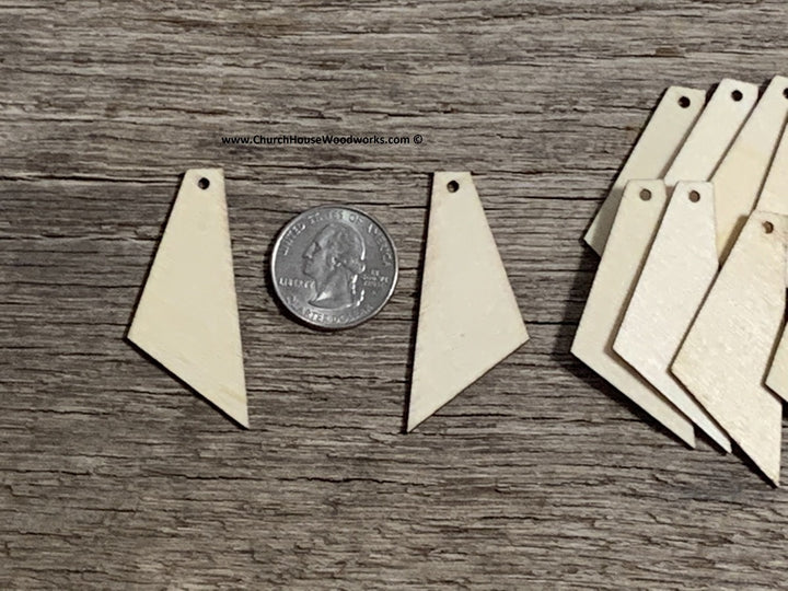2 inch geometric wood shape earring pendant blanks