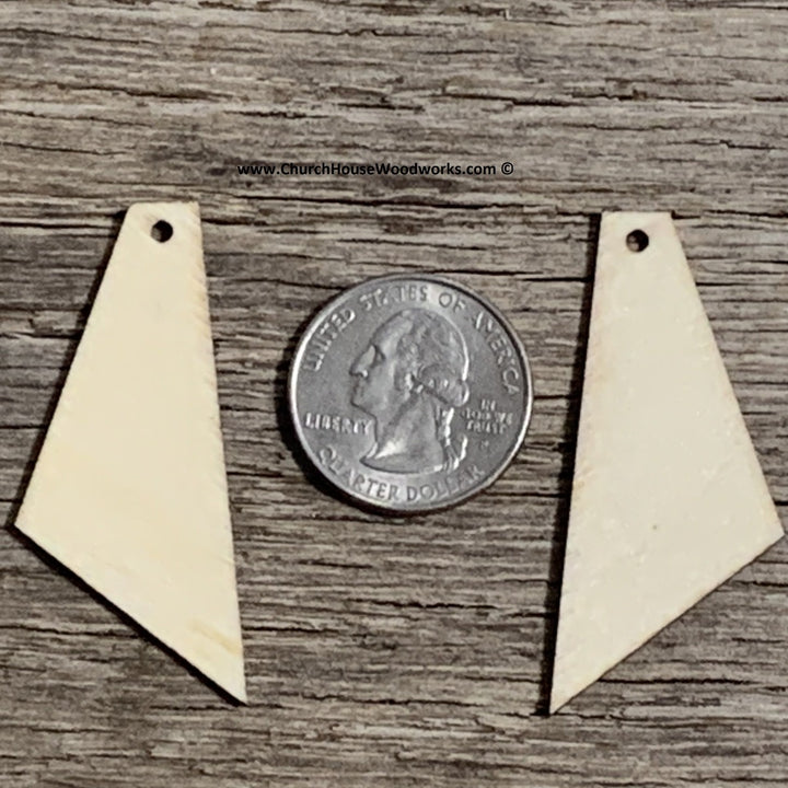 2 inch geometric wood shape earring pendant blanks