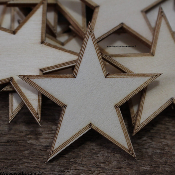 2 inch wood star for flags with border around the edge flag making wooden flags crafts woodworking
