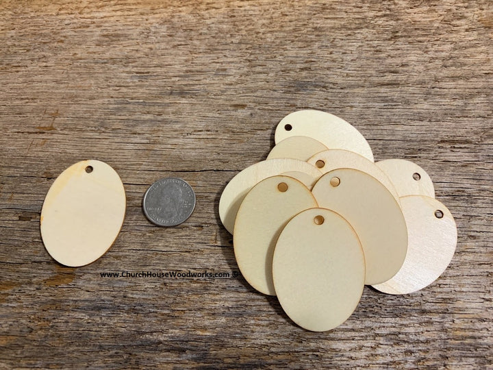 2 inch oval wood tag earring blanks
