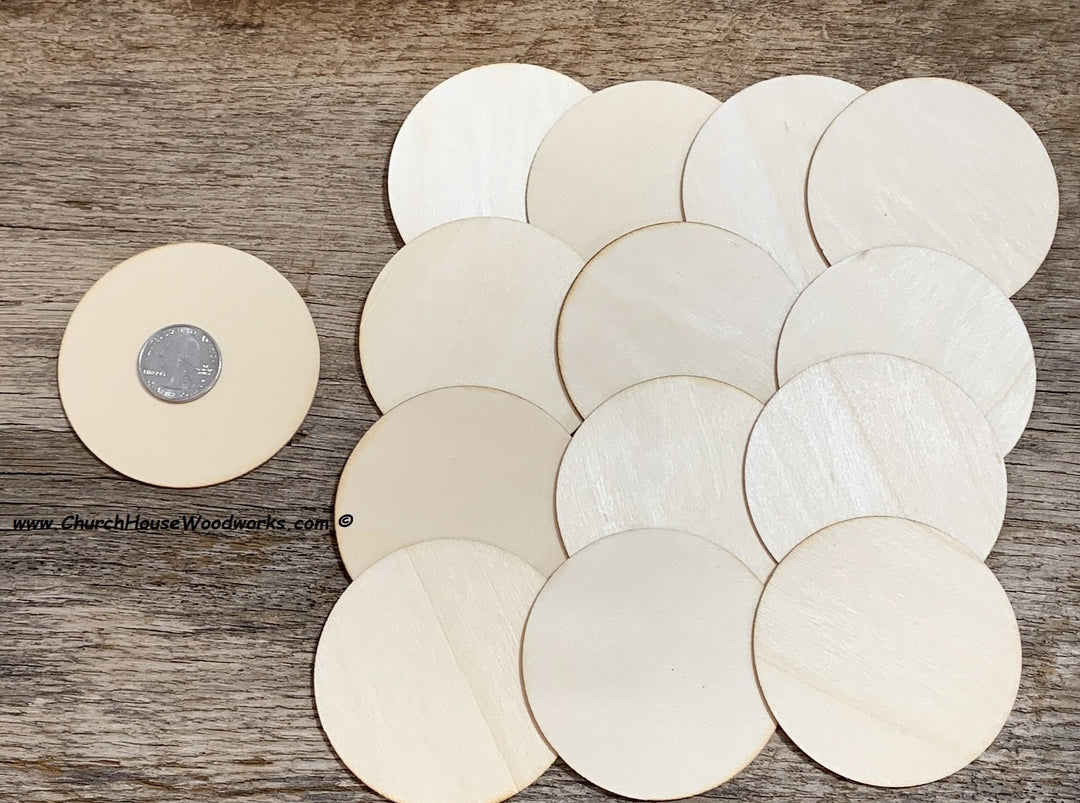 3 inch wood circles craft wood pieces ornaments weddings ornaments Christmas crafts 25 count