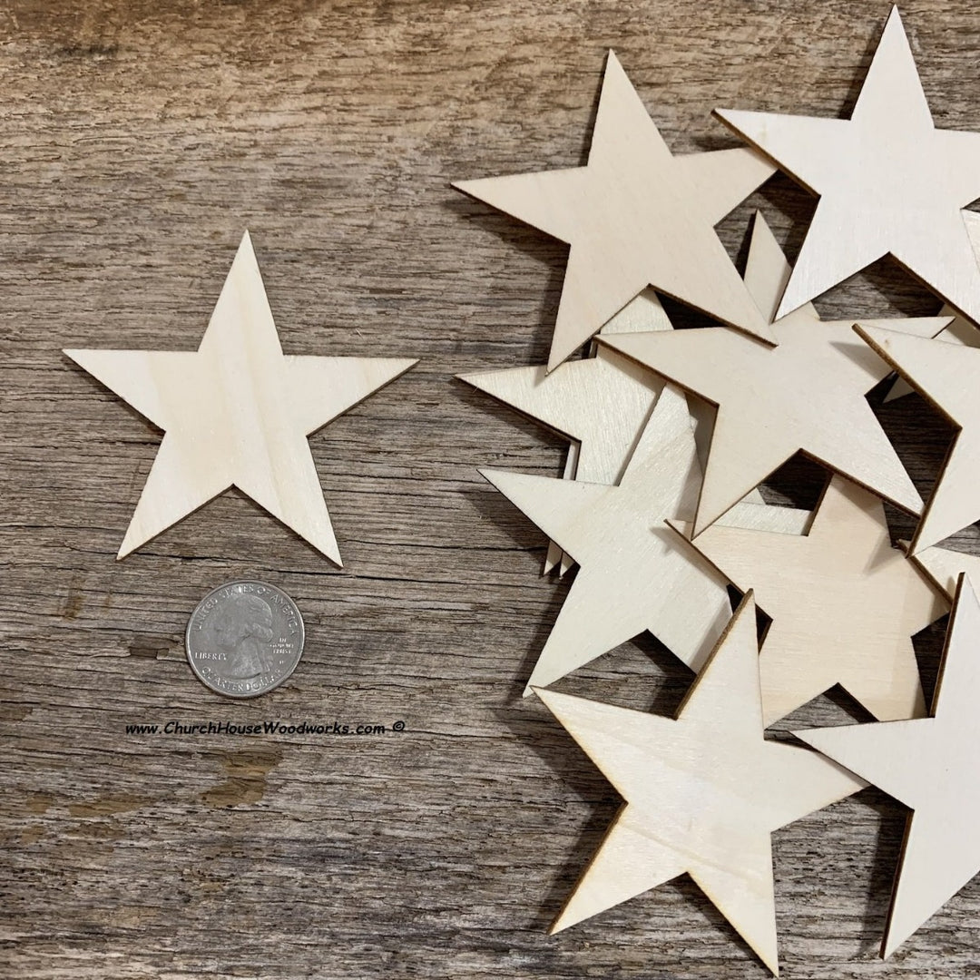 3 inch wood stars for wooden flags crafts art embellishments Christmas ornaments