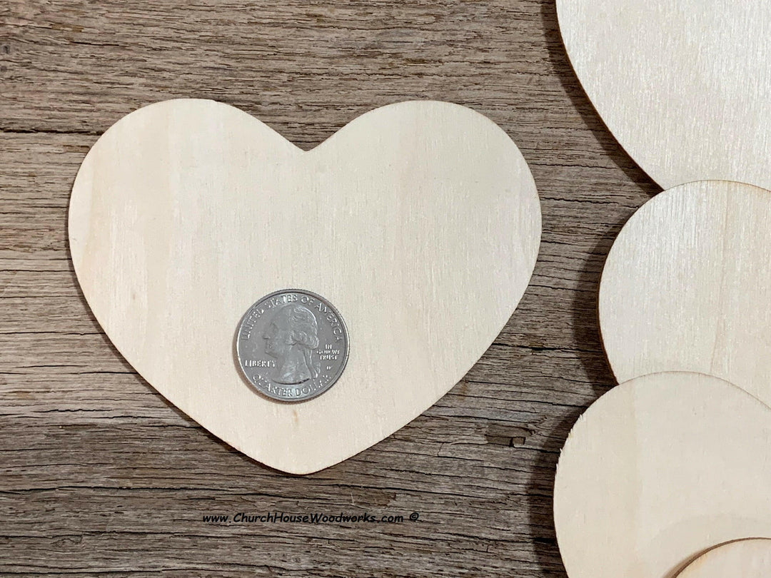 4 inch blank wood hearts for wedding crafts guestbook family ornaments signs