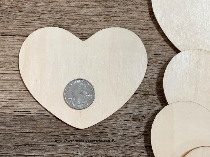4 inch blank wood hearts for wedding crafts guestbook family ornaments signs