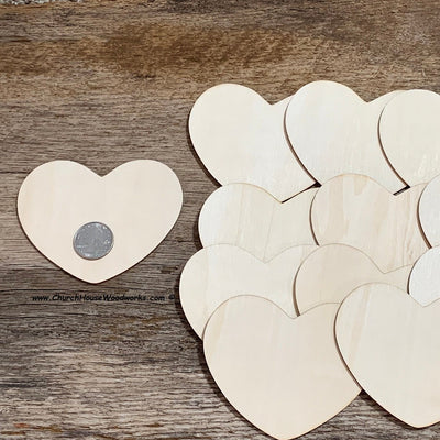 4 inch blank wood hearts for wedding crafts guestbook family ornaments signs
