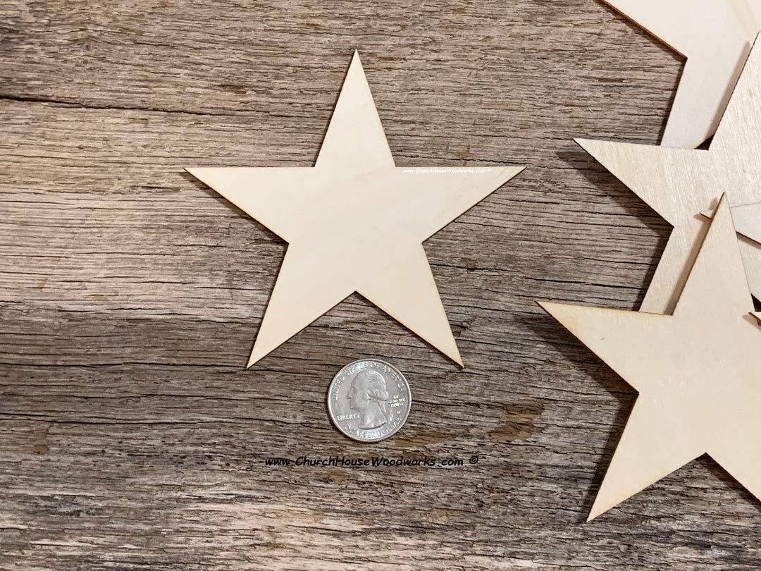 4 inch wood stars for wooden flags crafts art embellishments Christmas ornaments