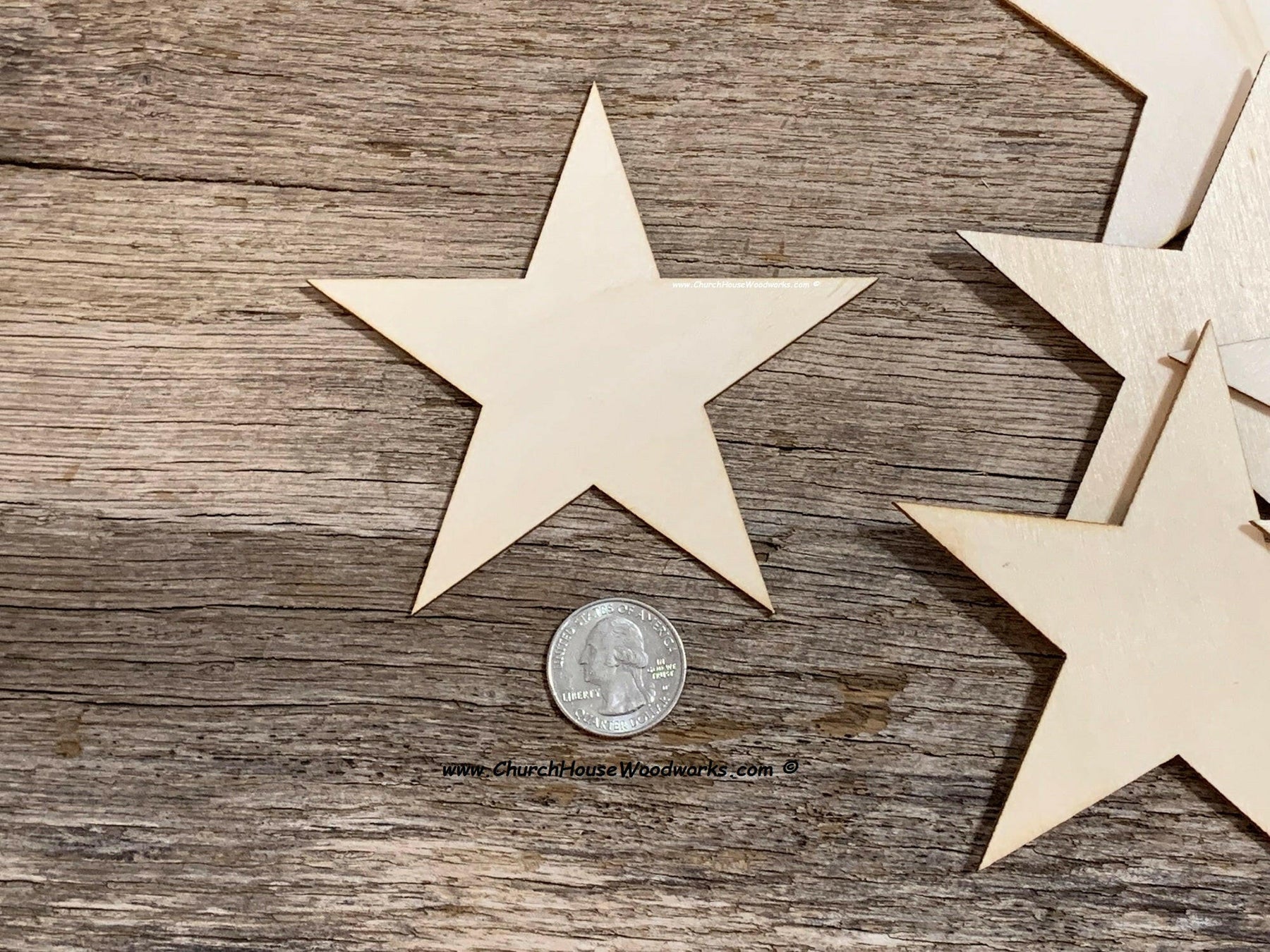 Star Four Inches 4 inch Wooden Star Christmas Ornaments Set of 25 For Sale – Church ...