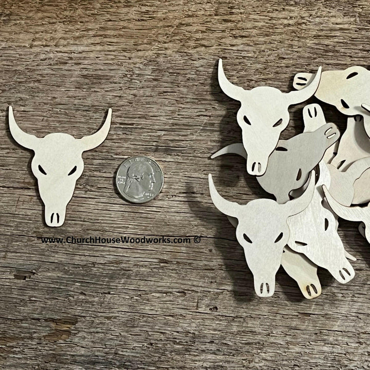 cow skull cow head wood shape confetti by ChurchHouseWoodworks.com