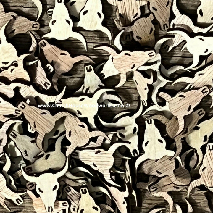 cow skull cow head wood shape confetti by ChurchHouseWoodworks.com