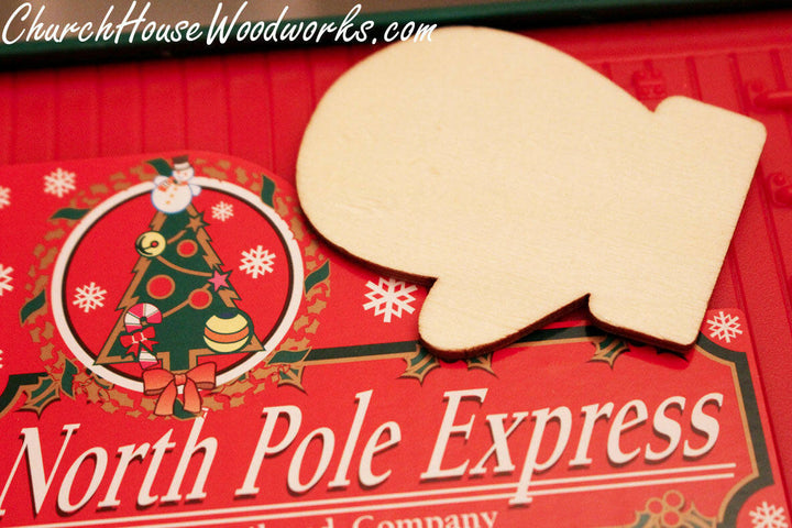 Wooden Mitten Christmas Ornaments by ChurchHouseWoodworks.com